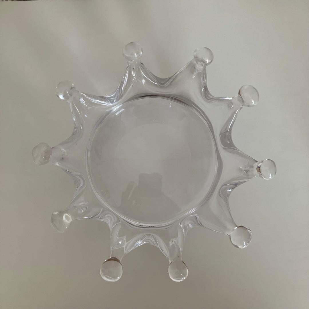 Sghr スガハラ ガラス ミルククラウン 大小２個セット 【廃盤希少】