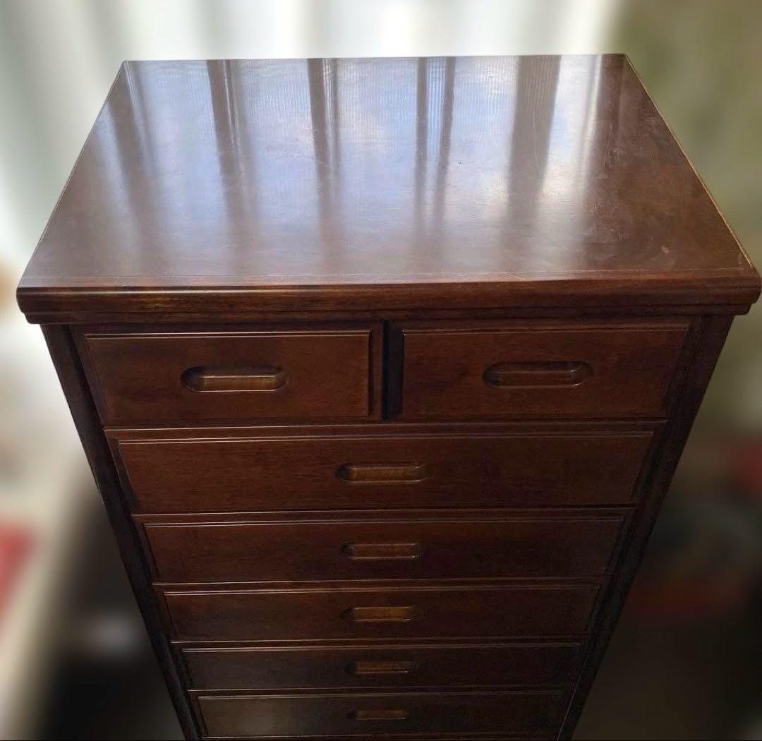 桜材チェスト7段