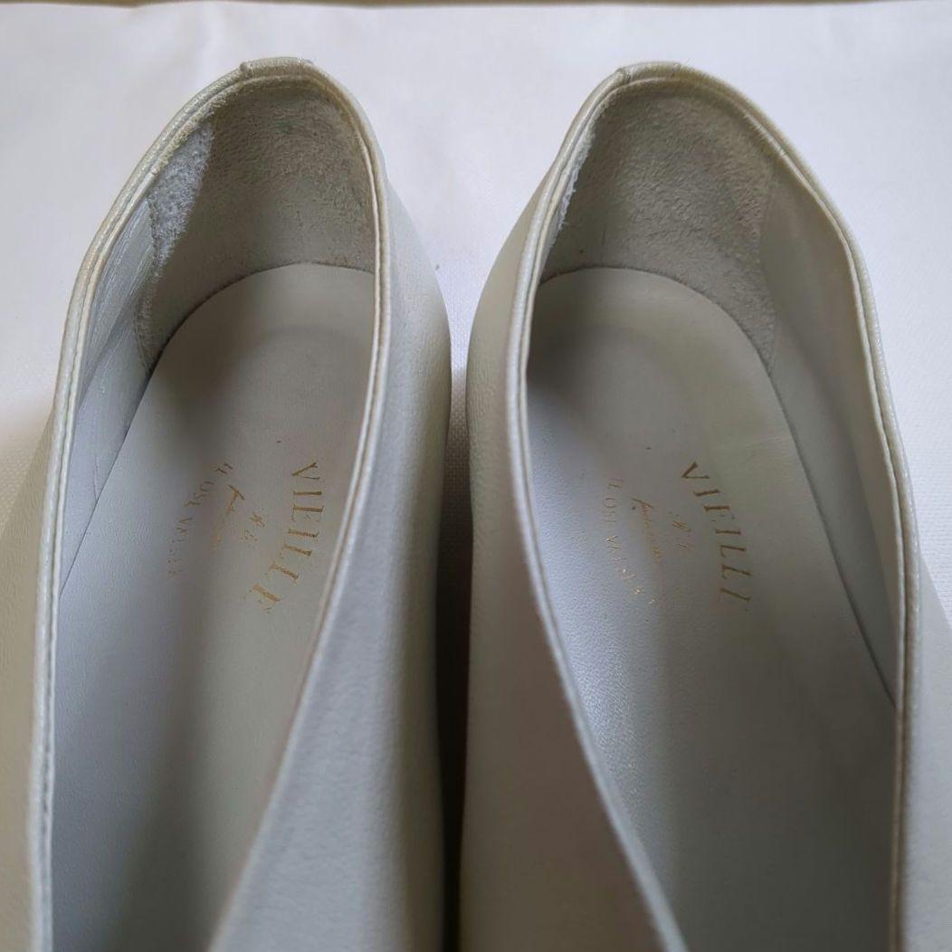 専用 ヴィエイユ VIEILLE ゴートレザーパンプス サンクCinq 38 白