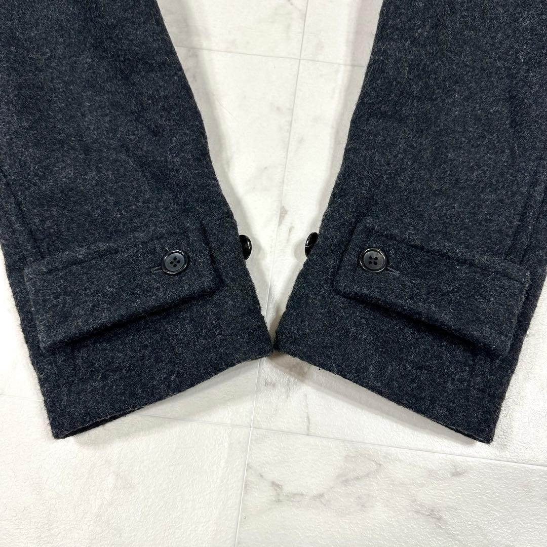 【美品】J.PRESS ジェイプレス ダッフルコート ウール混 ダークグレー L