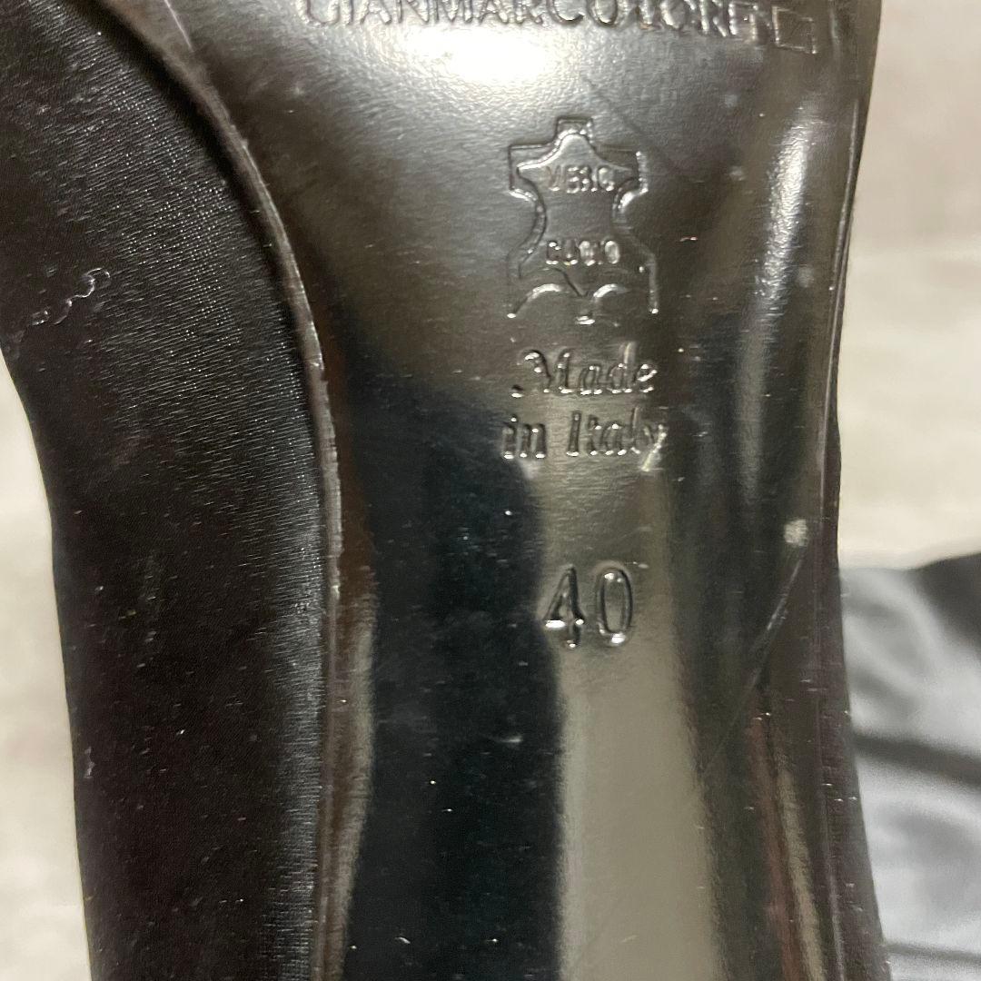 【ジャンマルコロレンツィ】（40）サイハイブーツ ポインテッドトゥ ブラック