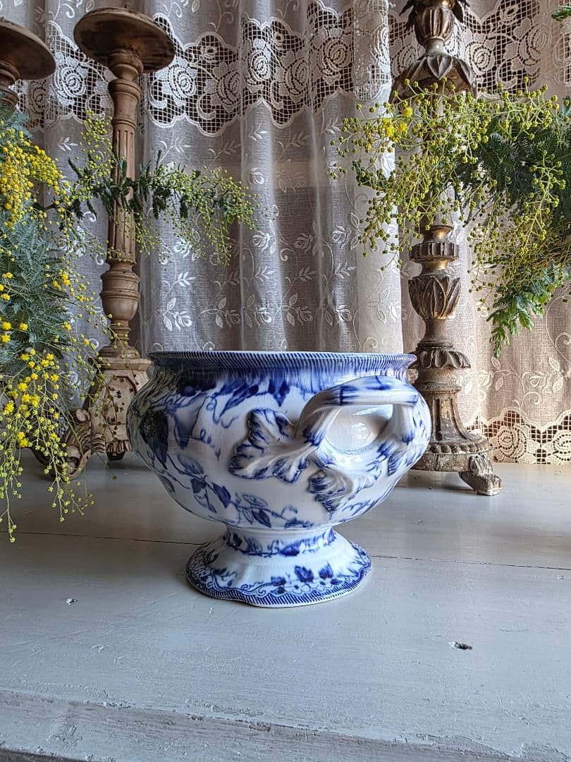 フランスアンティーク CREIL MONTEREAU FLORA スーピエール