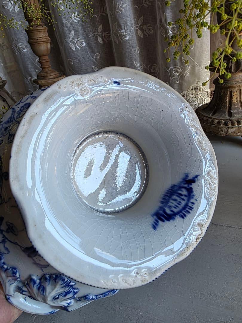 フランスアンティーク CREIL MONTEREAU FLORA スーピエール