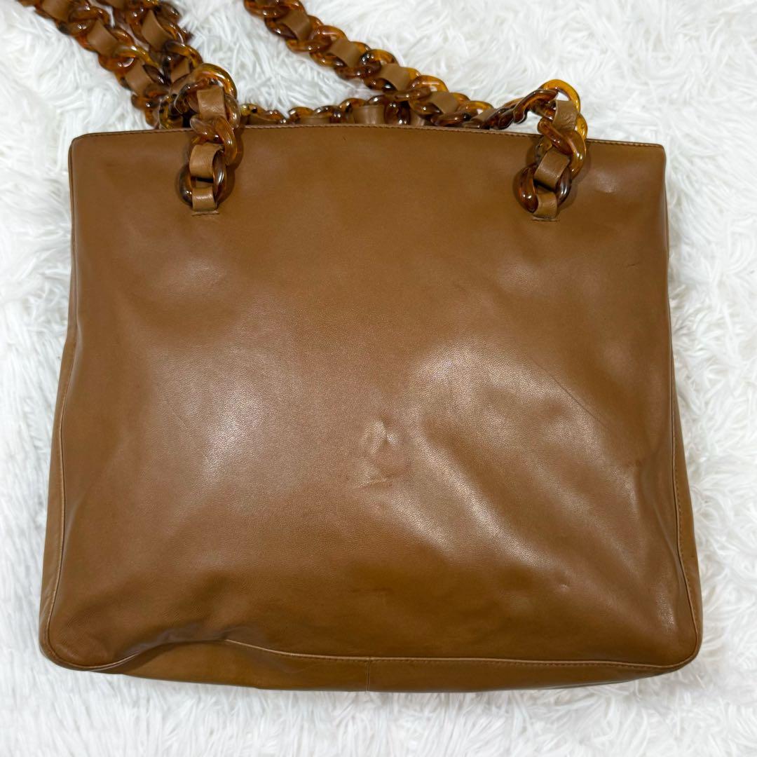 良品✨プラダ　プラスチック　チェーン　トートバッグ　ショルダーバッグ　ロゴ型押し