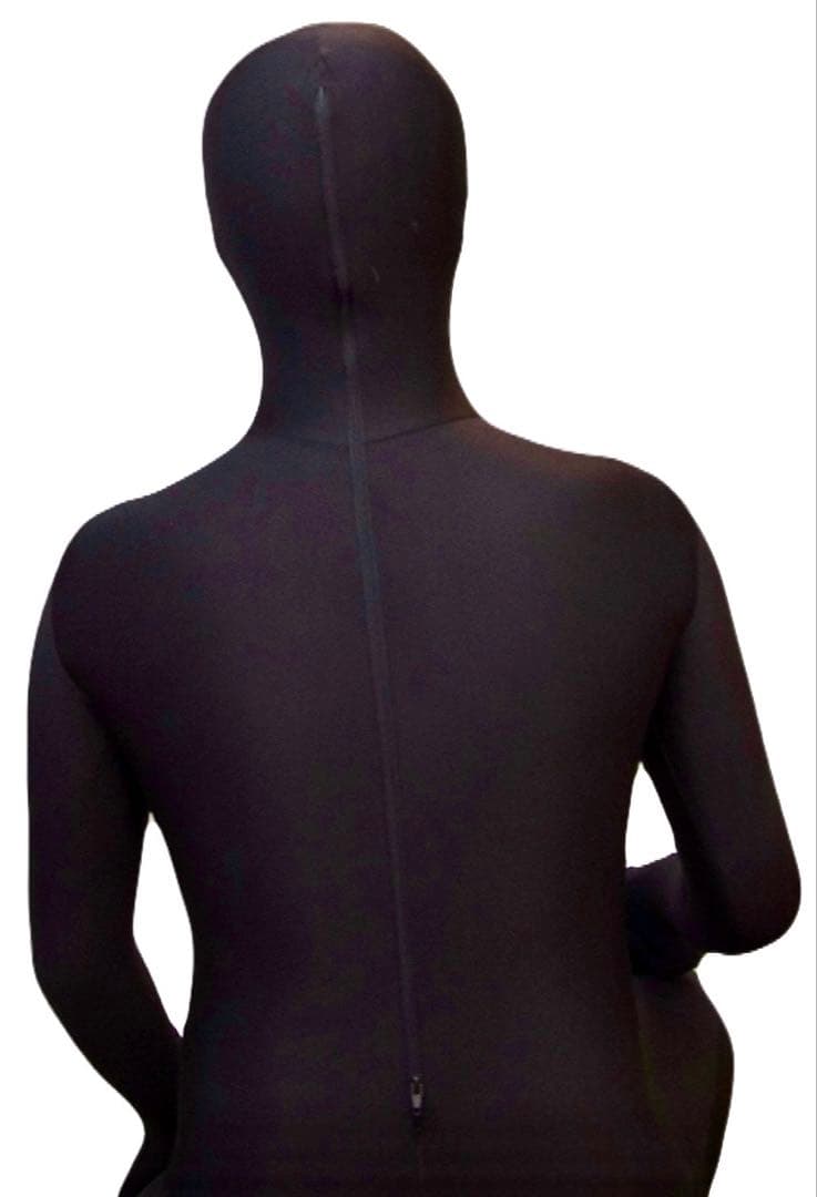 即購入OK。Mサイズ男性用光沢黒色凸仕様ゼンタイフルフェイスマスク全身タイツ