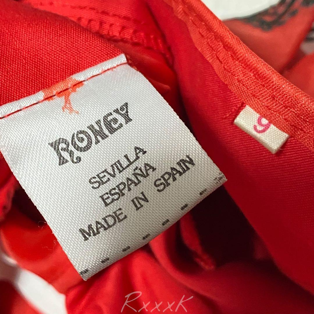 【スペイン製】RONEY フラメンコドレス 衣装 ワンピース フリル 赤