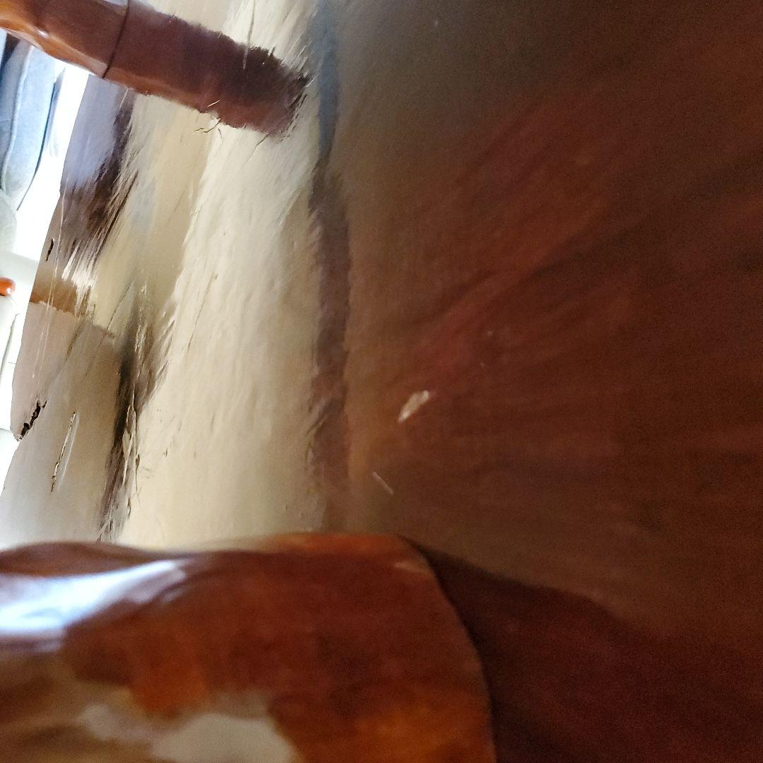 瘤付きかりんの一枚板座卓 茶色