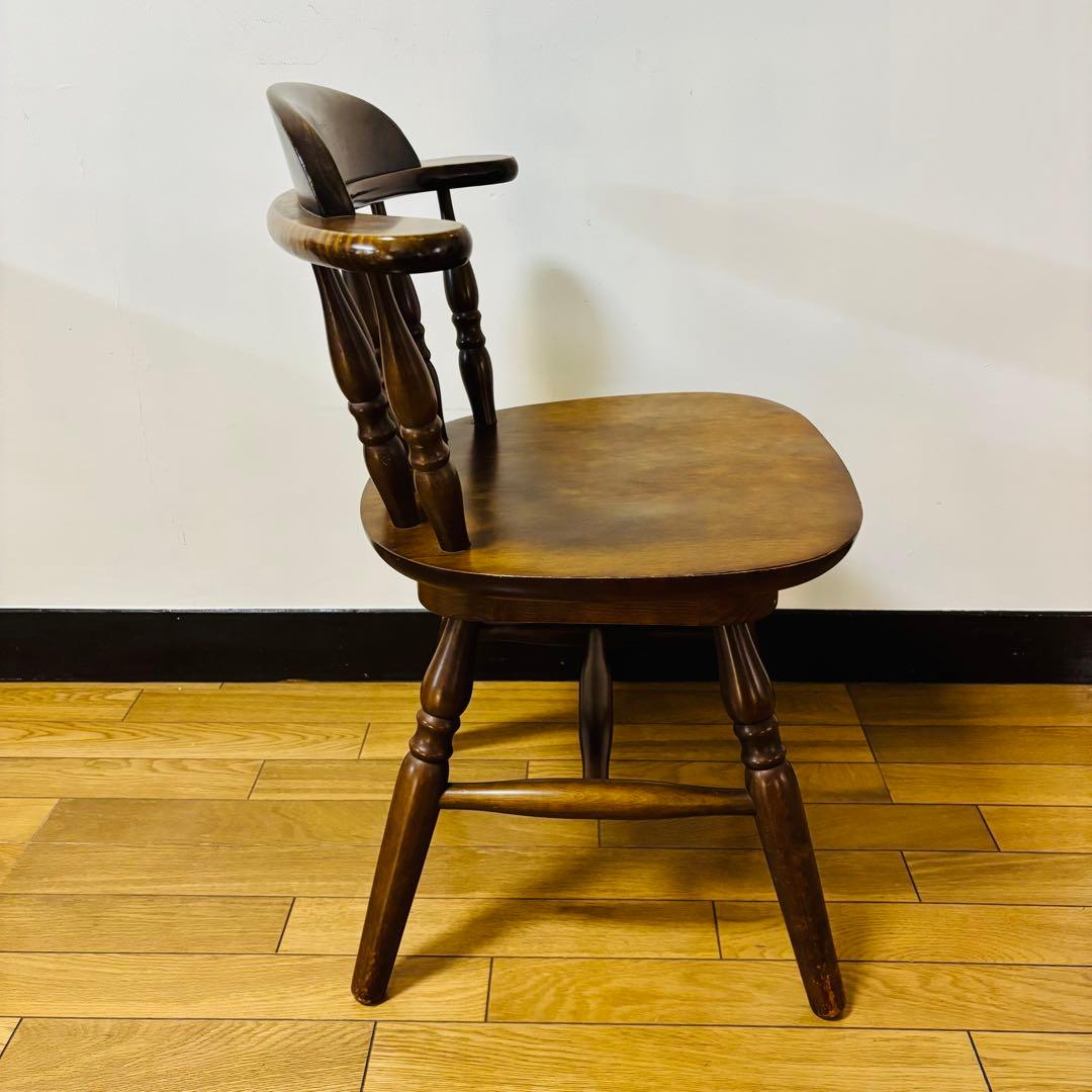 希少品　飛騨家具　ウィンザーチェア　回転チェア　昭和レトロ　ヴィンテージ　送料込