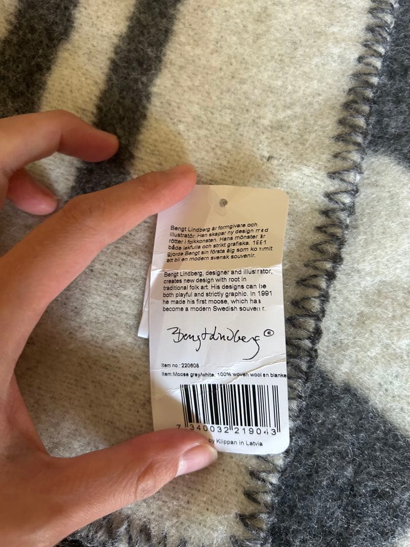 KLIPPAN トナカイ柄ウールブランケット