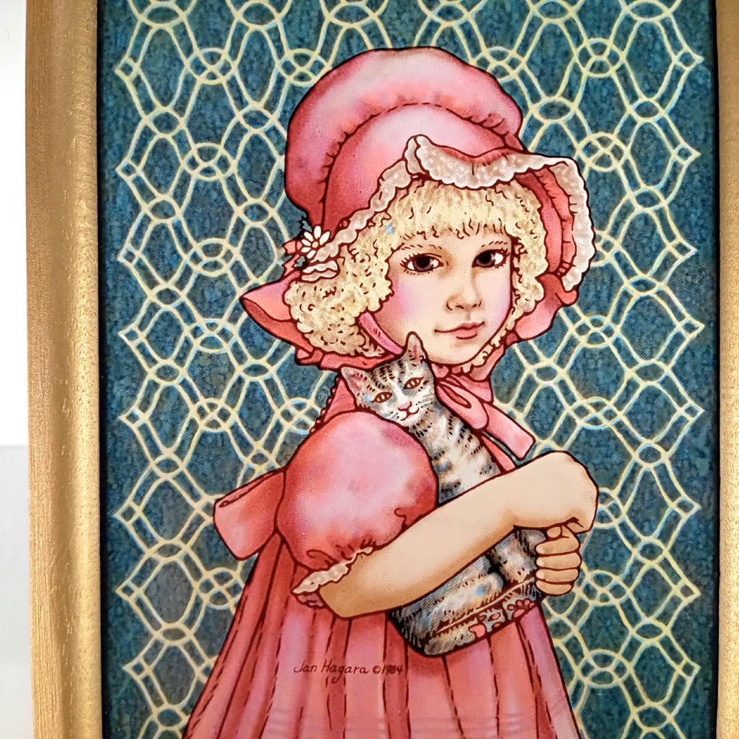 新品ジャン・ハガラ ステンドグラス 少女とお人形 ローレル グラスマスターズ社