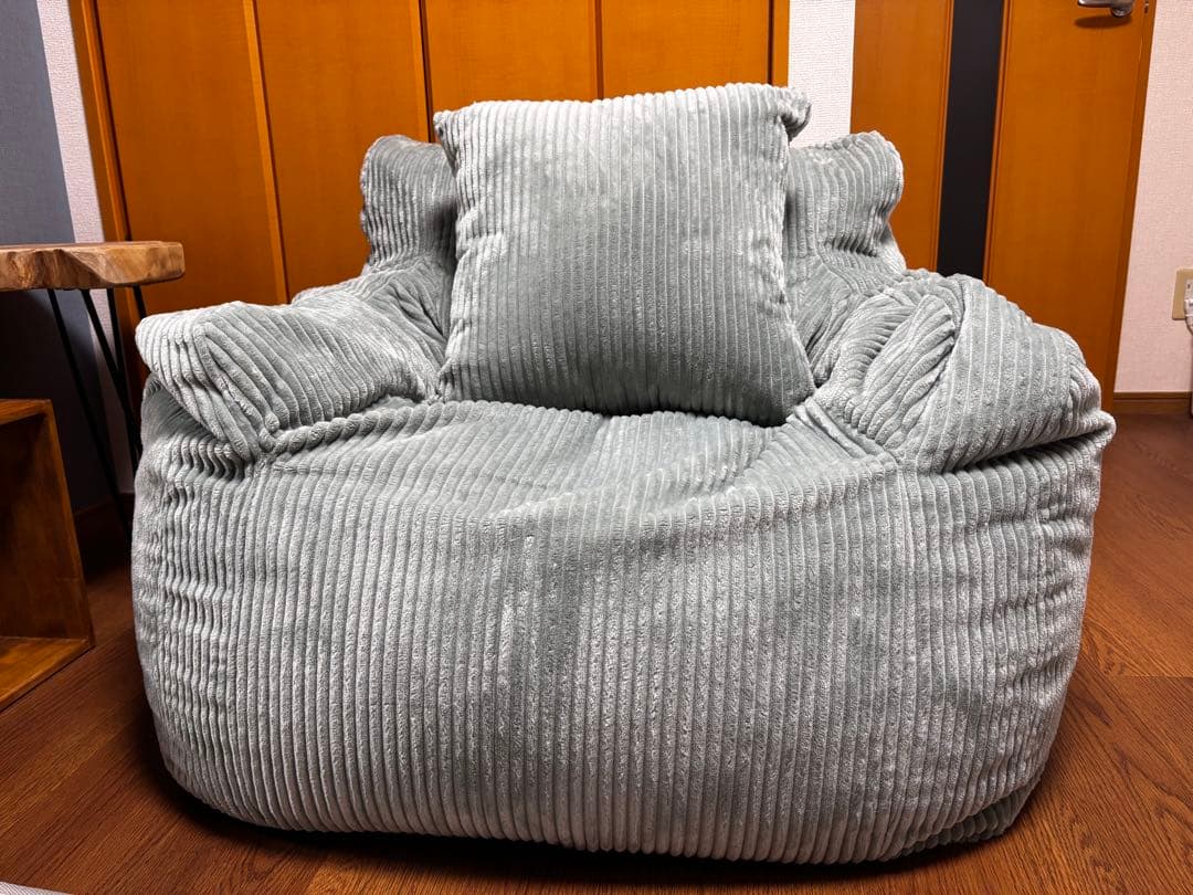 HUGME 1人掛けビーズソファ Mint LOOSY グッション付き