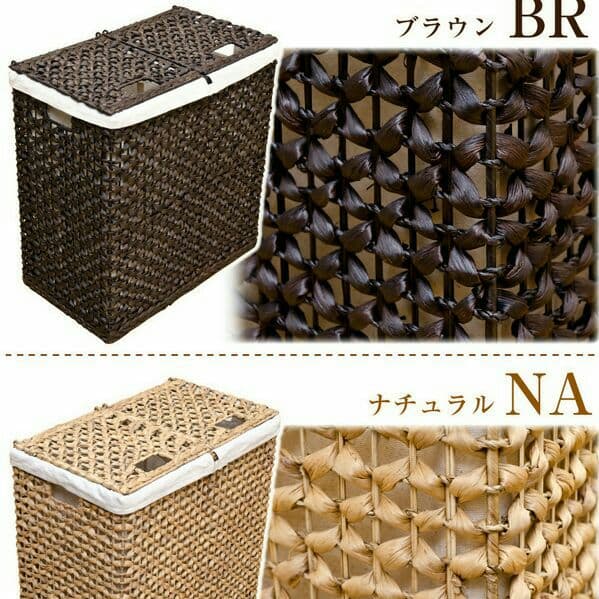 ランドリーバスケット　2分別　BR/NA