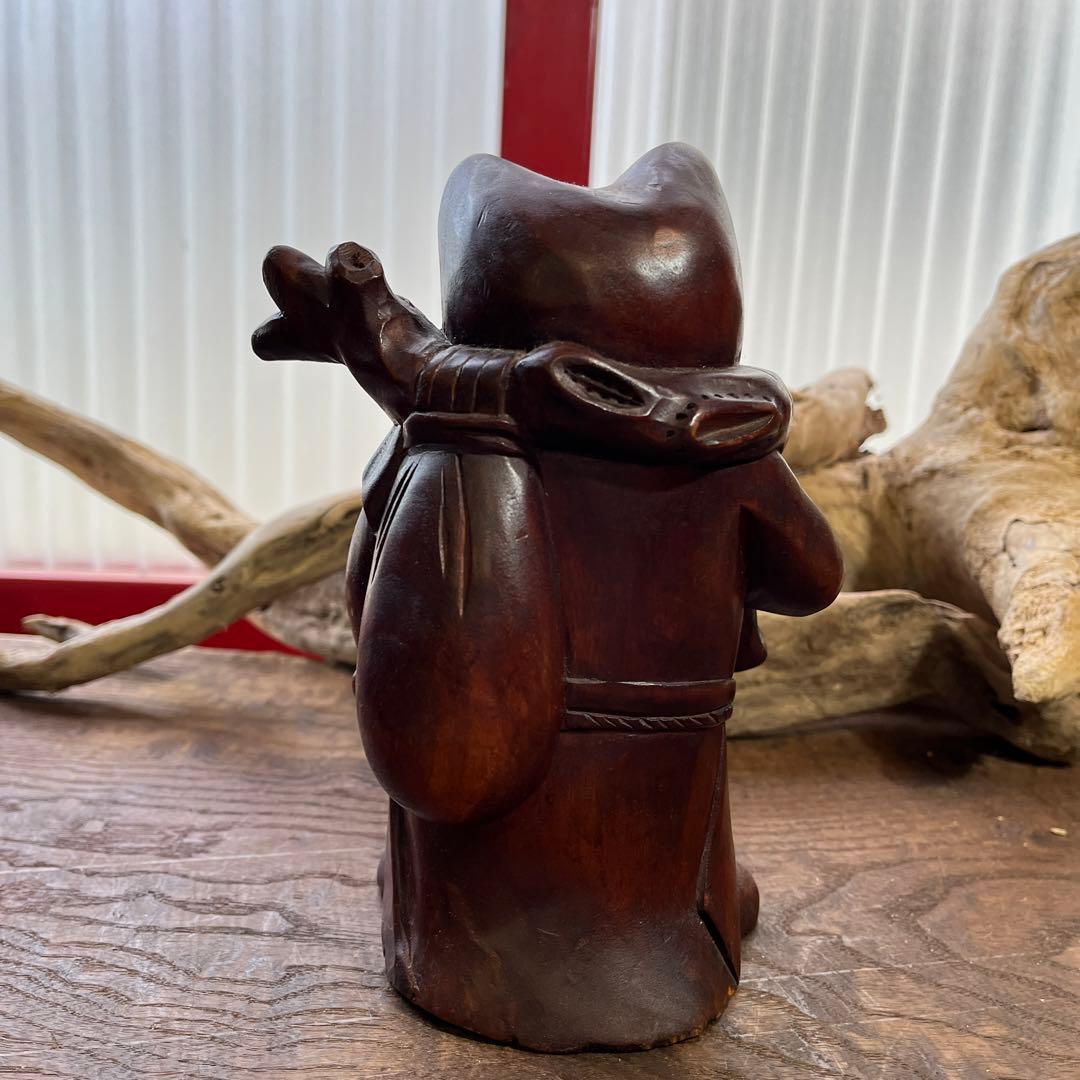 木製／招き猫／置物／縁起物／希少／アンティーク／ヴィンテージ