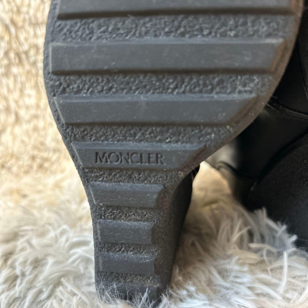 【美品】MONCLER レザー ウェッジソール ショートブーツ 36サイズ