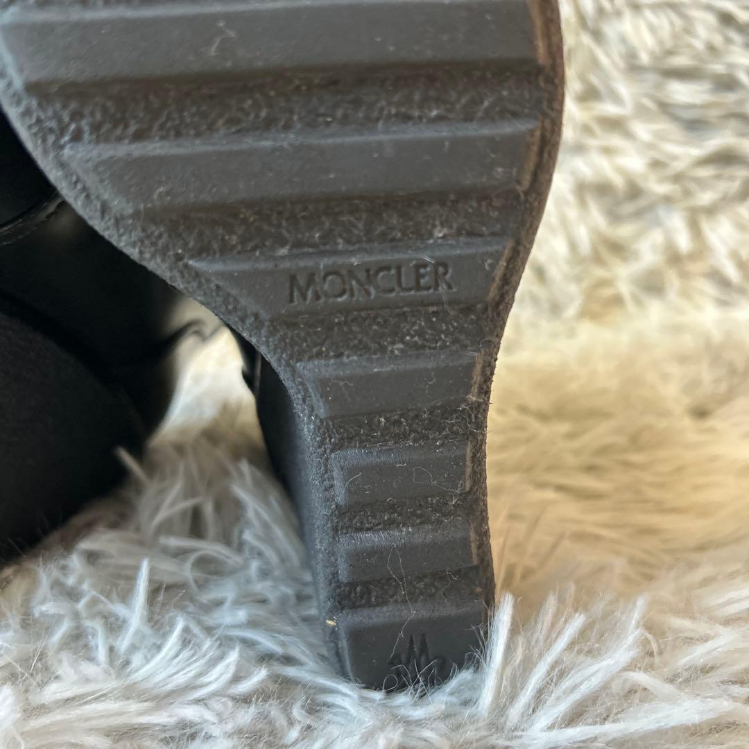 【美品】MONCLER レザー ウェッジソール ショートブーツ 36サイズ