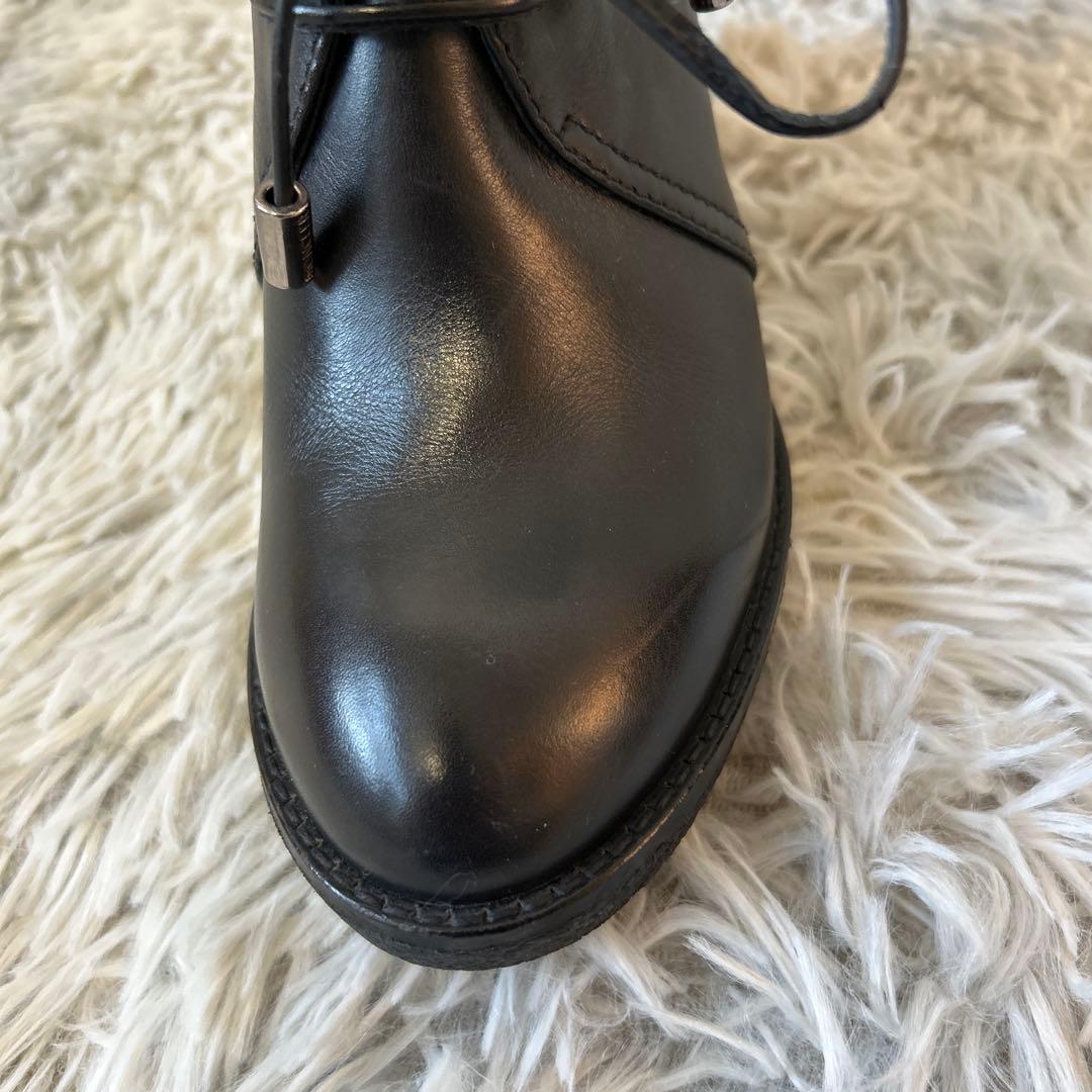 【美品】MONCLER レザー ウェッジソール ショートブーツ 36サイズ