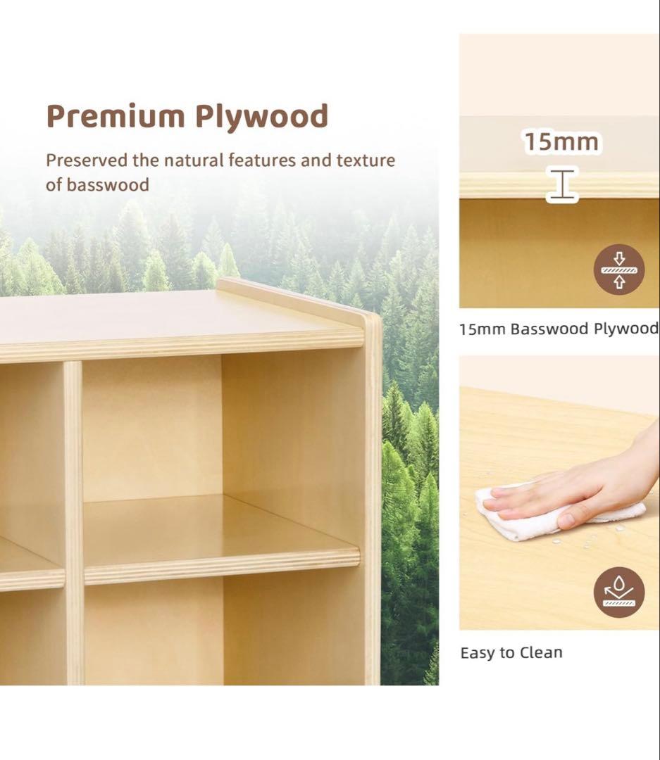 本棚 5段 十区画 モンテッソーリ収納棚 大容量 幅60 高さ91 奥行30cm