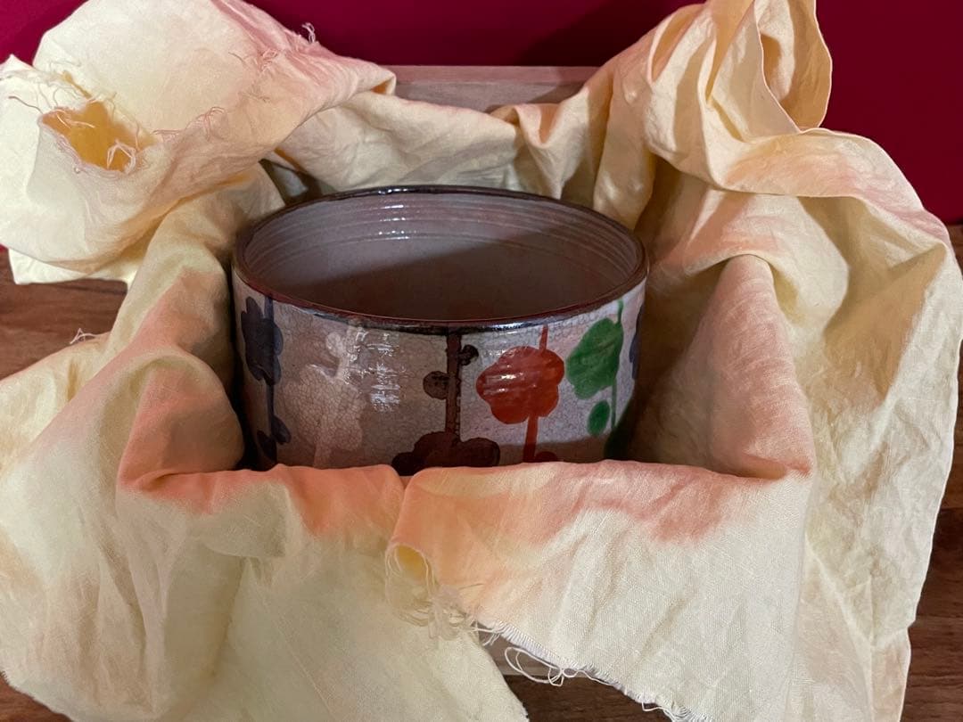 尾形乾山 槍梅茶碗 二世 黒田陶々庵 識箱 無傷 貴重品