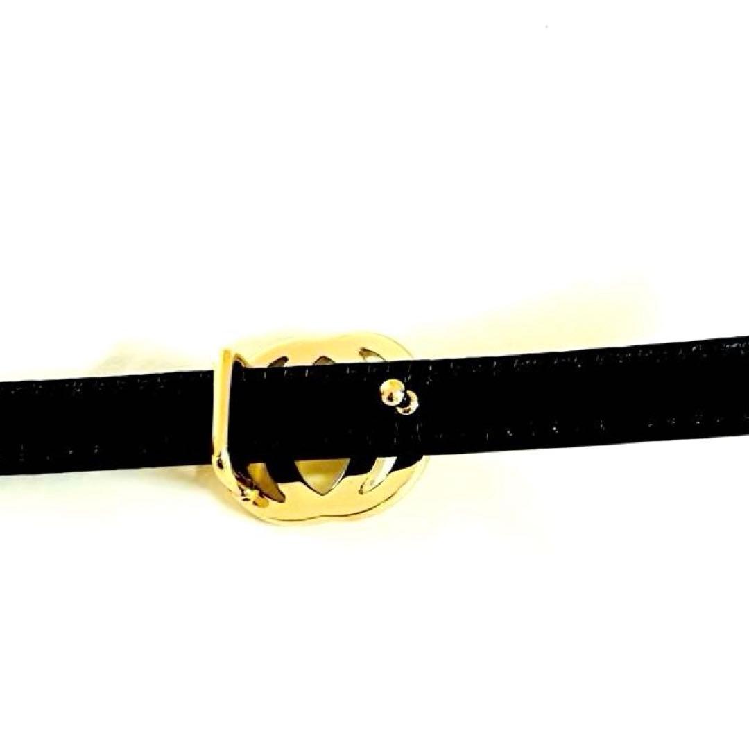 GUCCI細ベルト　GGロゴ(ゴールド) をキャメルカラーレザー