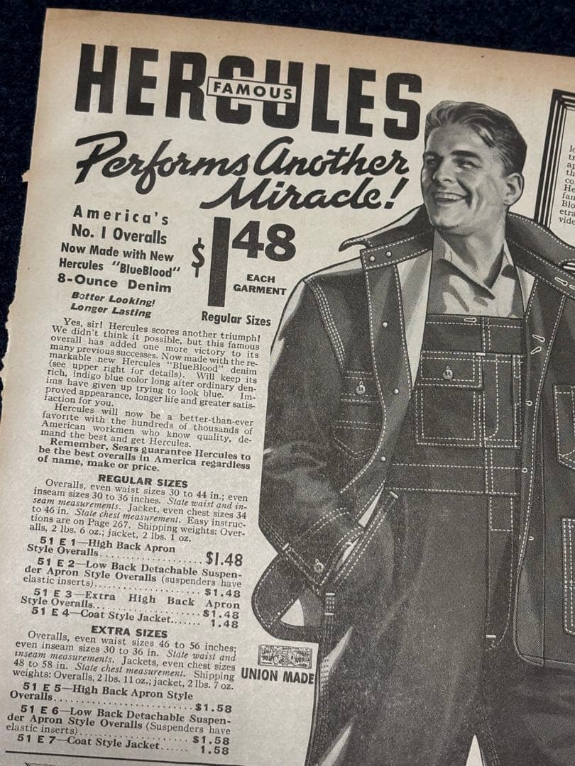USA VINTAGE SEARS HERCULES 1937年 本物広告