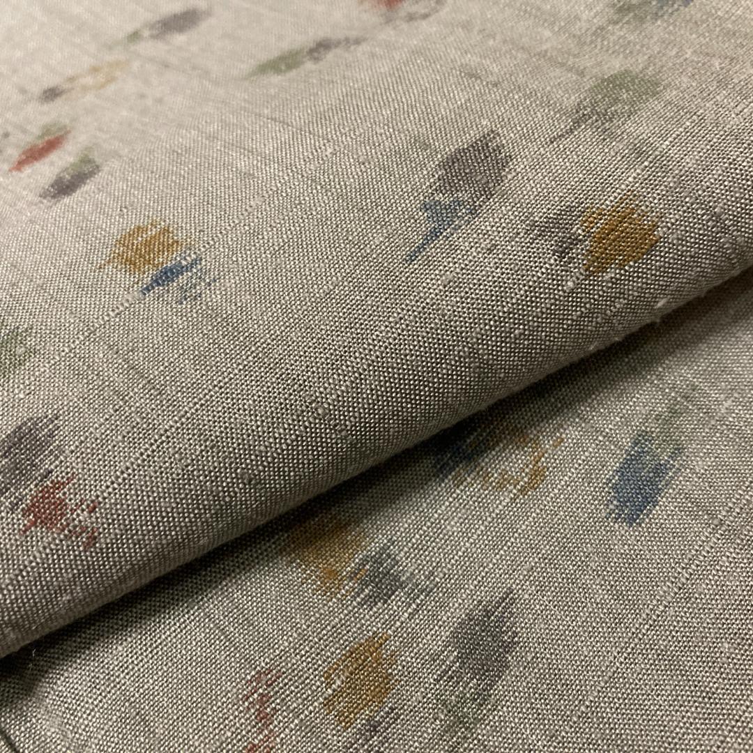 紬　茄子柄　裄68.5　身丈160　袷　正絹　真綿