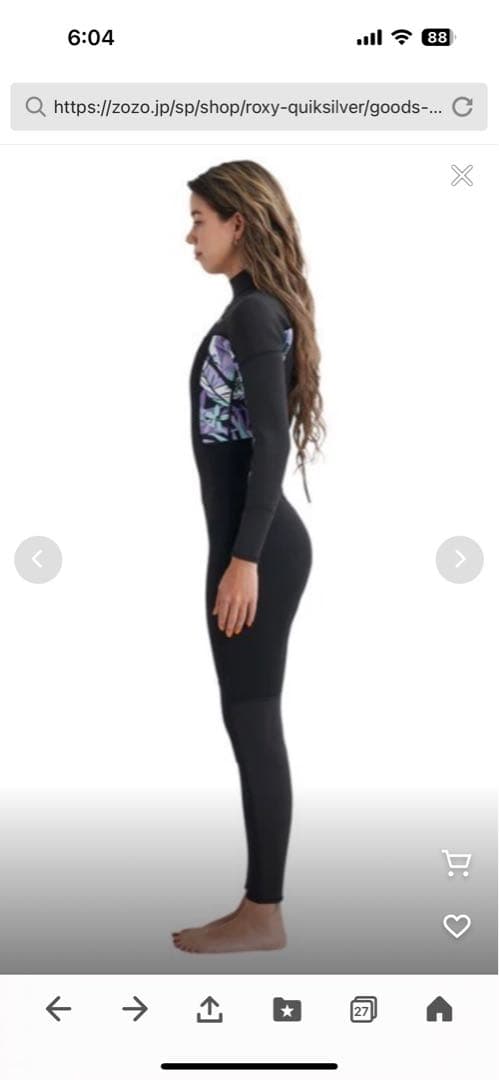 Roxy フルスーツ ブラック/マルチカラー