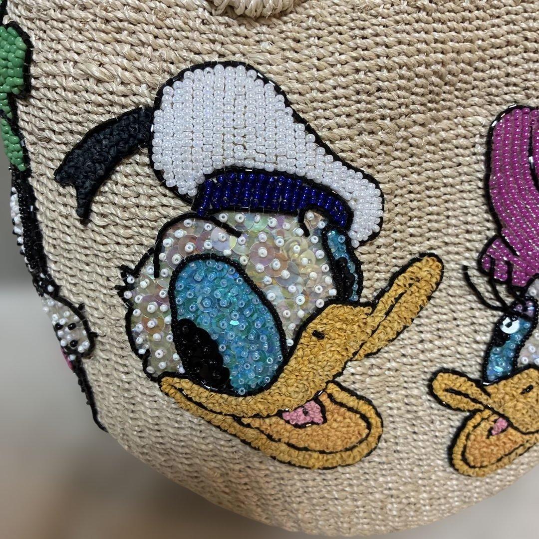 け*マ様 ディズニー　BEAMS ビーズ刺繍 かごバッグ