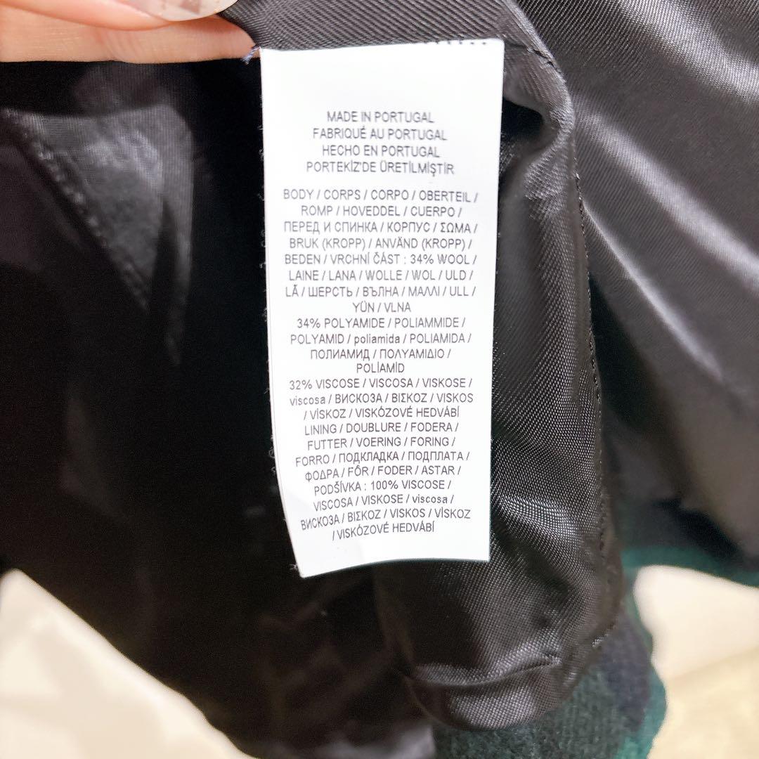 美品◇現行品　ポロラルフローレン　プラッドウールブレンドツイルラップコート