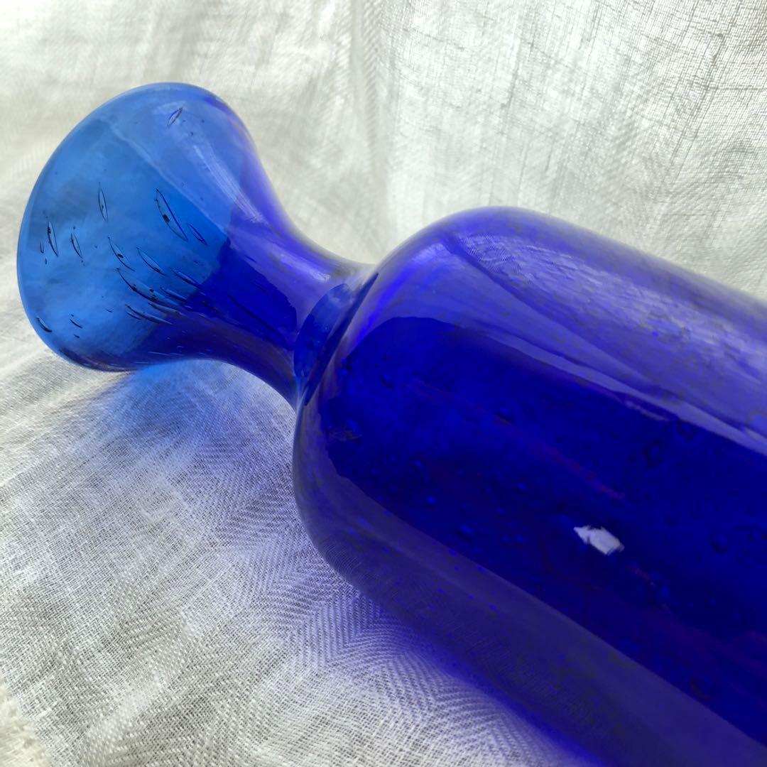 北欧　エリック・ホグラン　花瓶　ブルー　アンティーク