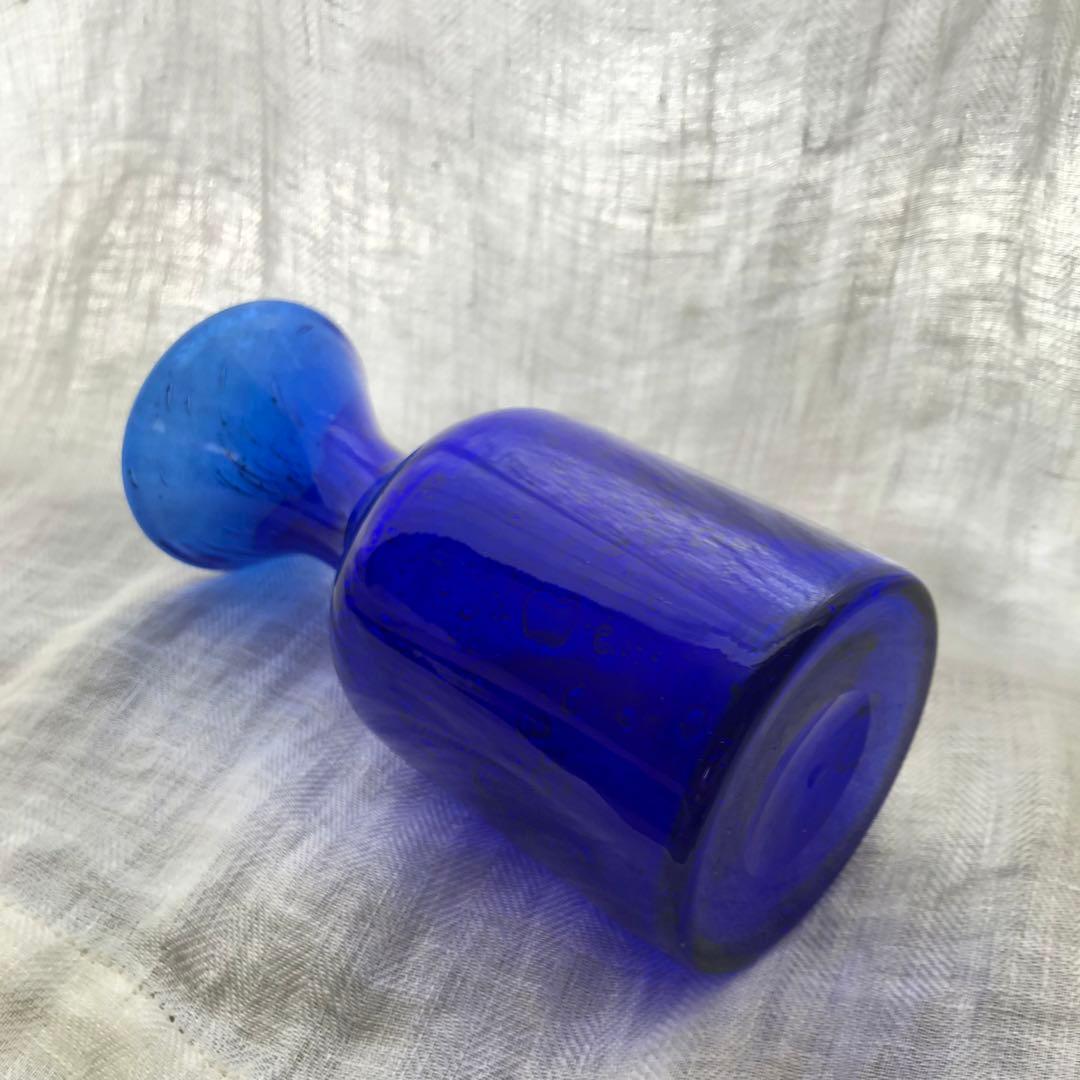 北欧　エリック・ホグラン　花瓶　ブルー　アンティーク