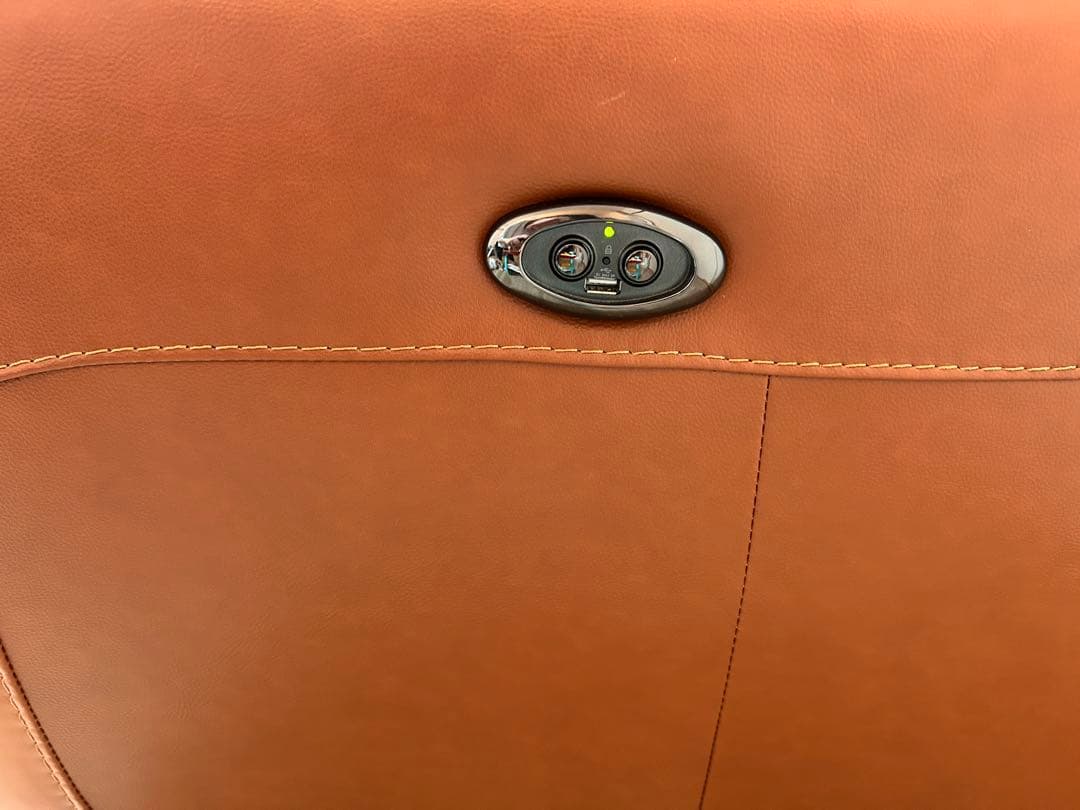 CMCブラウン レザー 3人掛けソファ アネーロ 電動ソファ 本革