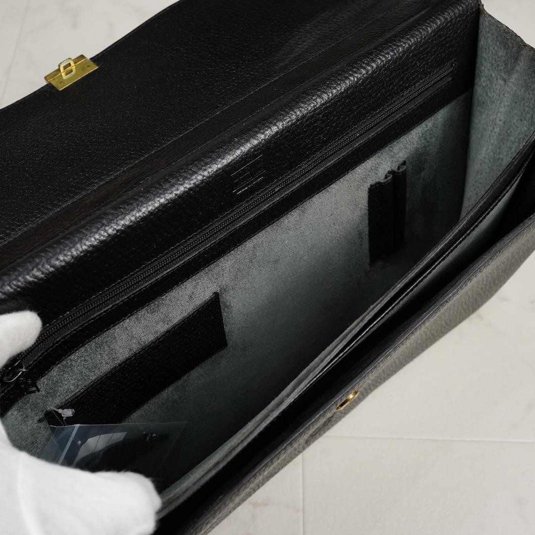 LOEWE ビジネスバッグ ブラック レザー カデナ クロシェット キーx2