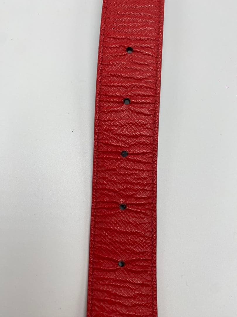 LOUIS VUITTON モノグラム　LV金具　ベルト　レッド　ブラウン