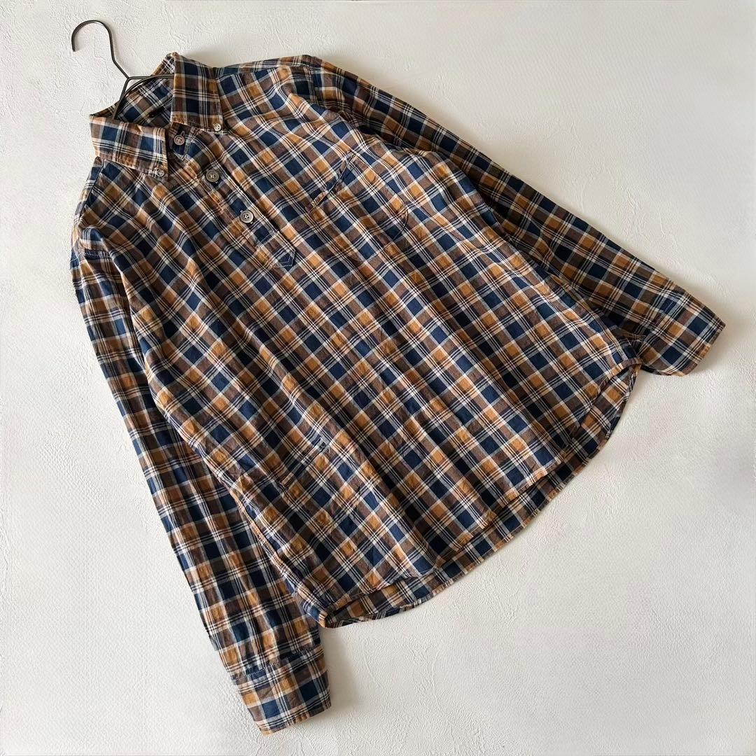 2941Z 美品 45R チェックシャツ インド麦平の908シャツ 現行タグ 綿