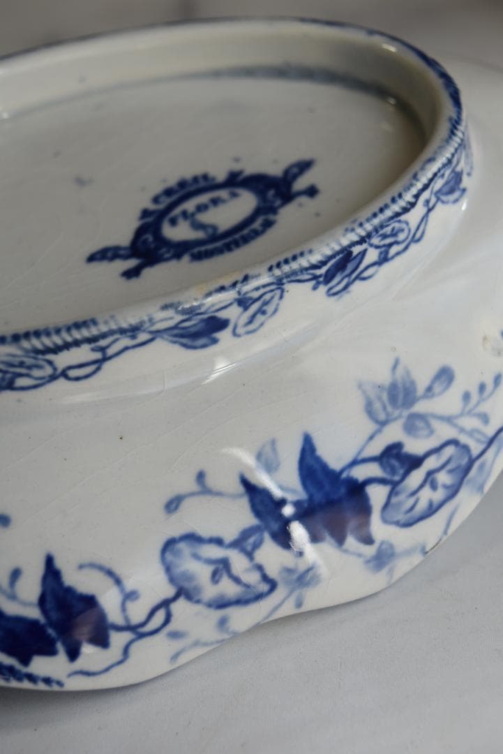 フランス19世紀　クレイユモントロー　ラヴィエ皿　フローラ　アンティーク