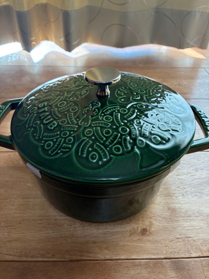 ストウブ　フォレストココット ラウンド 20cm ミナペルホネン　バジルグリーン