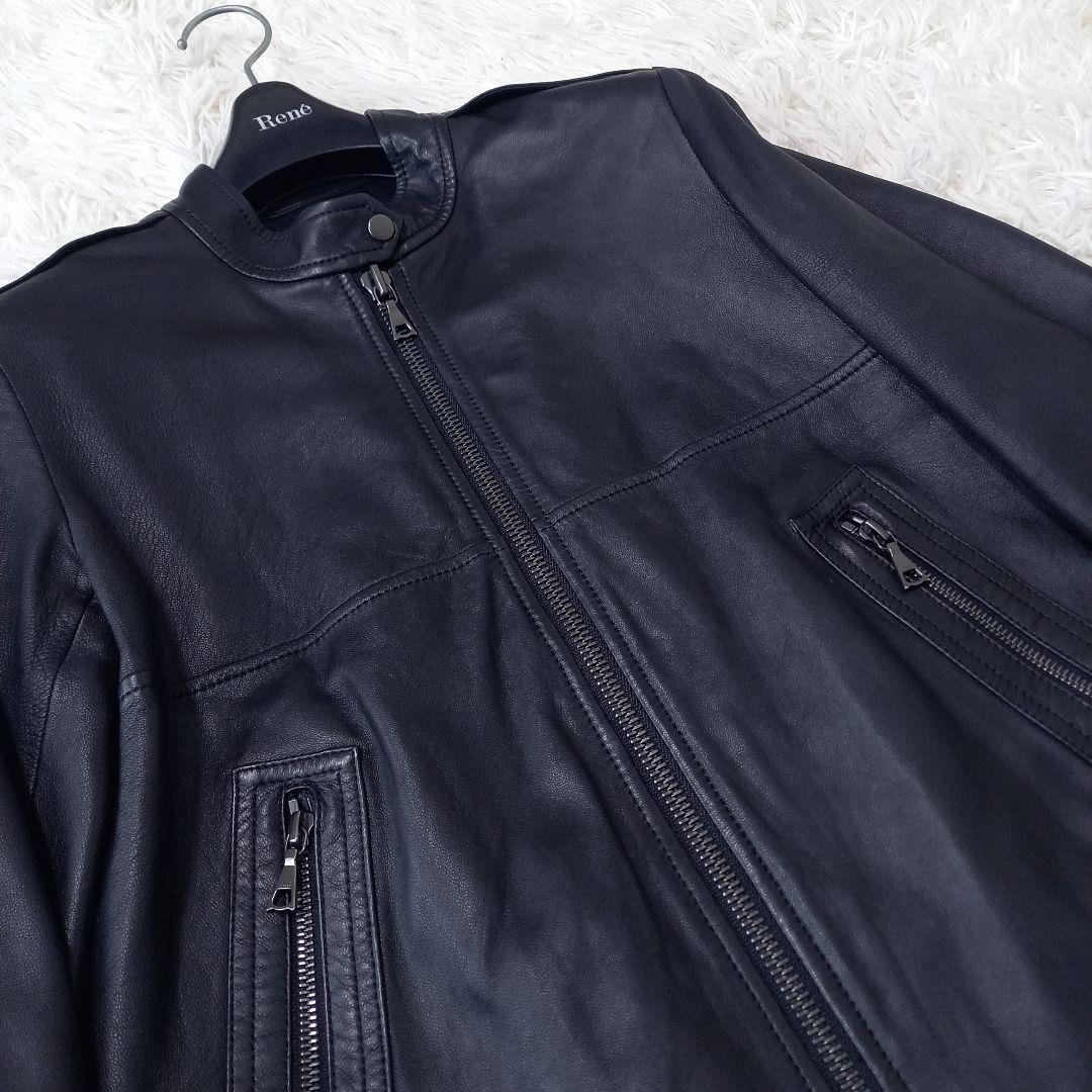 ●美品●　セオリー　ラムレザー　シングル　ライダース　ジャケット　黒　S　羊革