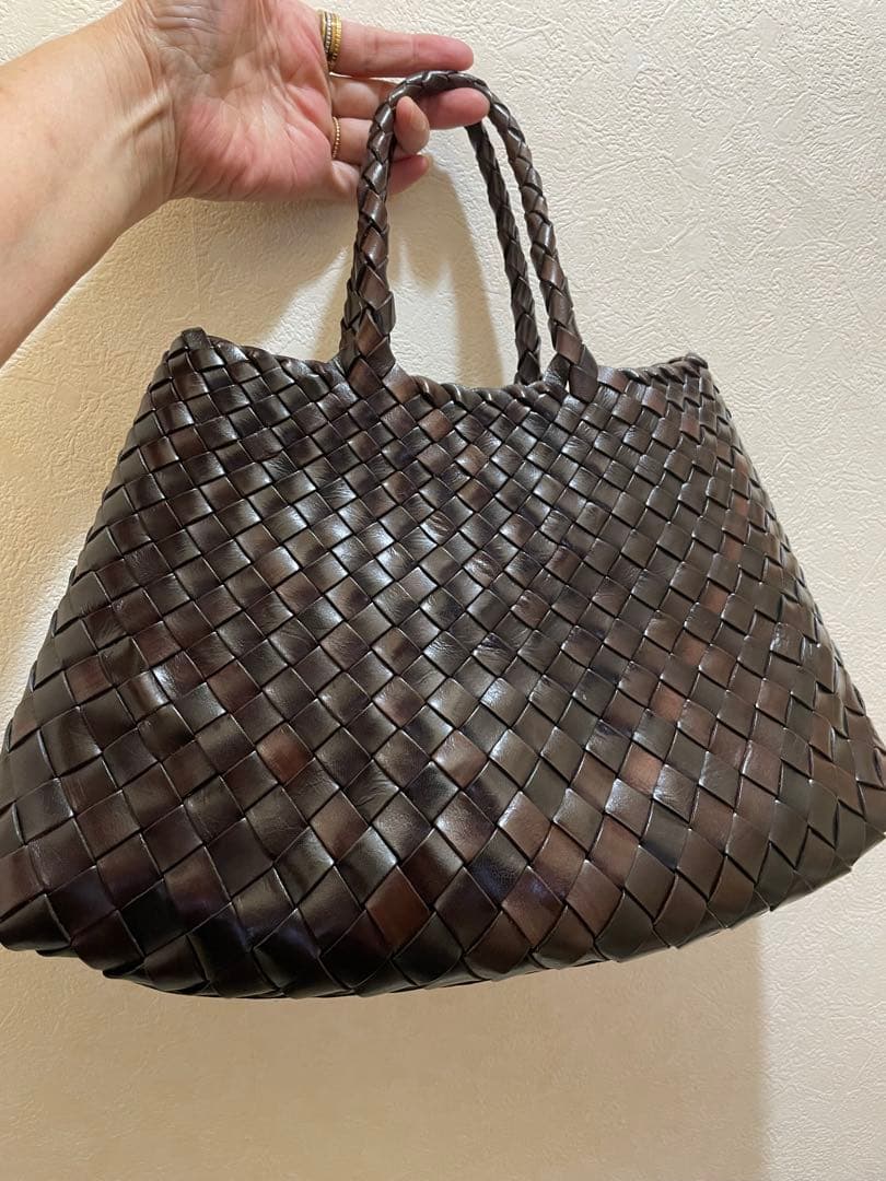 美品　Dragon Diffusion ドラゴン 編み込みレザーバッグ　タン