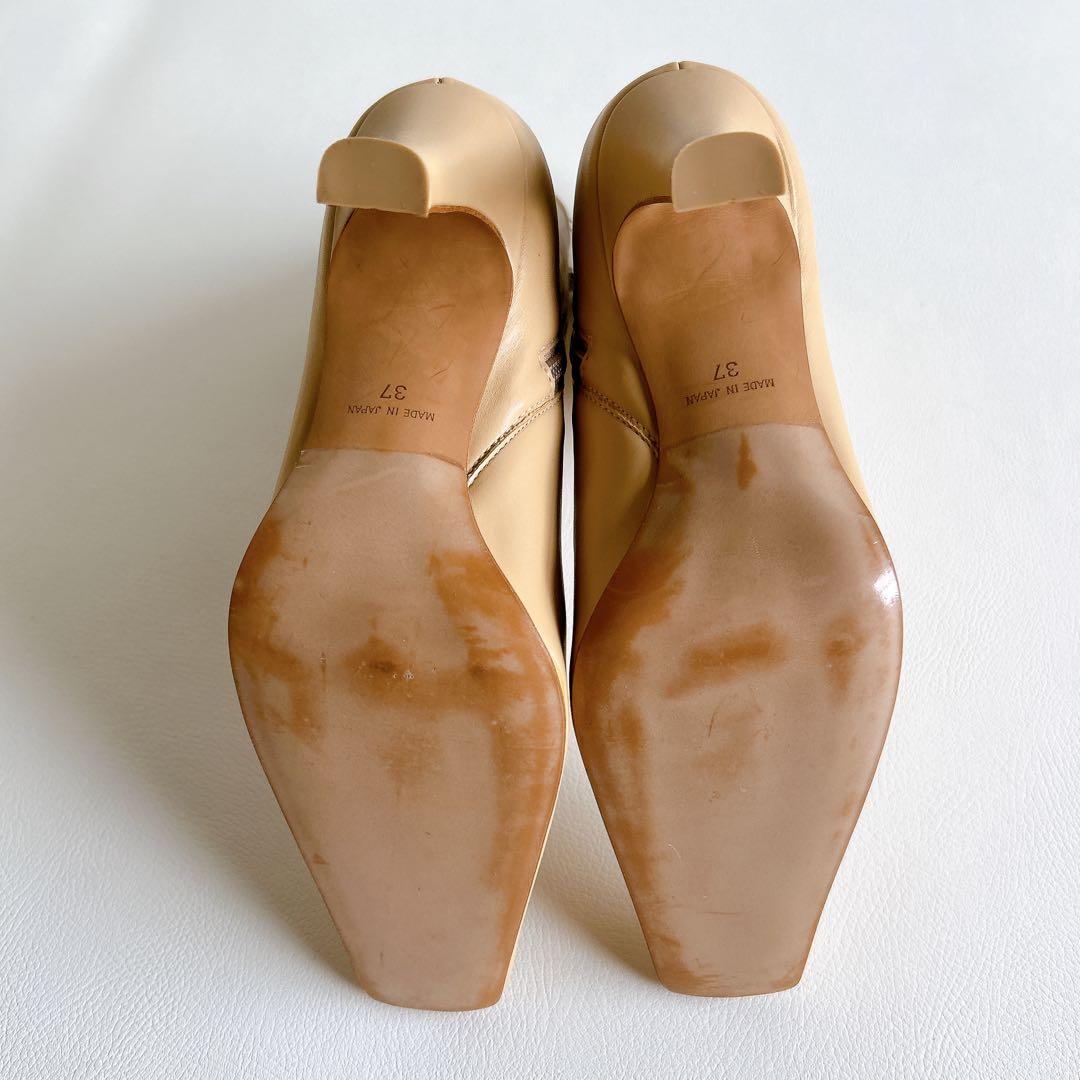 新品★HEWNヒューン　レザーショートブーツ　サイドジップ　スクエアトゥ　37