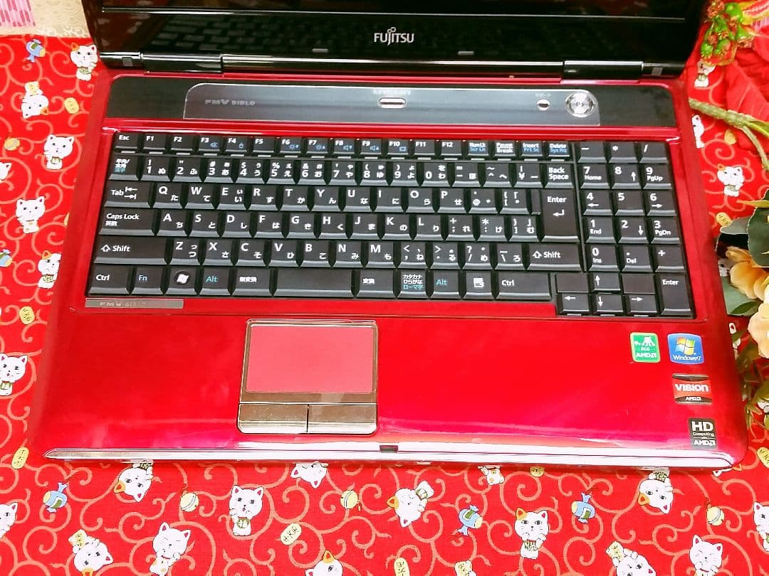 レッド富士通/HDD320GB！新型Win10！ソフト多数