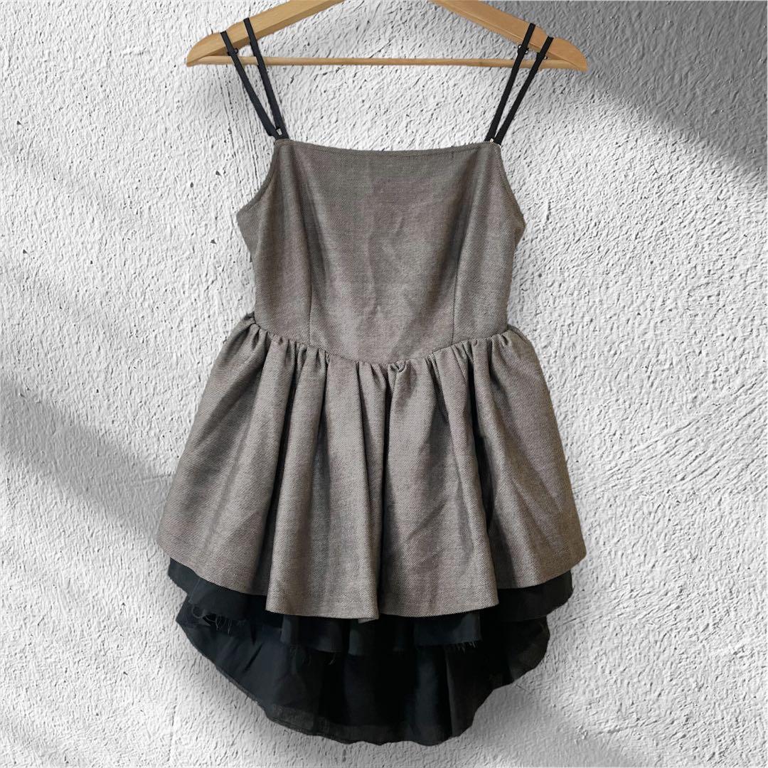 トップス NOUNLESS TAIL PEPLUM LADY TWEED TOP