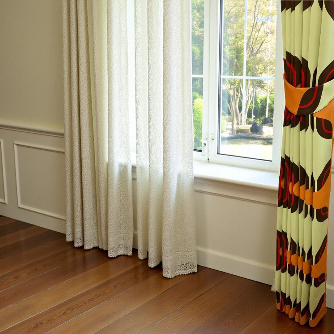 レトロ Mod ミッドセンチュリー ドレープカーテン スインギングロンドン