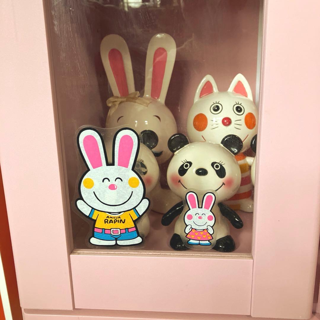 昭和レトロ レトロポップ 飾り棚 食器棚 チェスト キャビネット 脚付 内藤ルネ