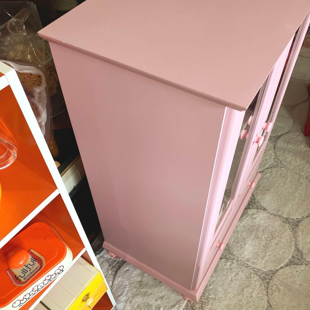 昭和レトロ レトロポップ 飾り棚 食器棚 チェスト キャビネット 脚付 内藤ルネ