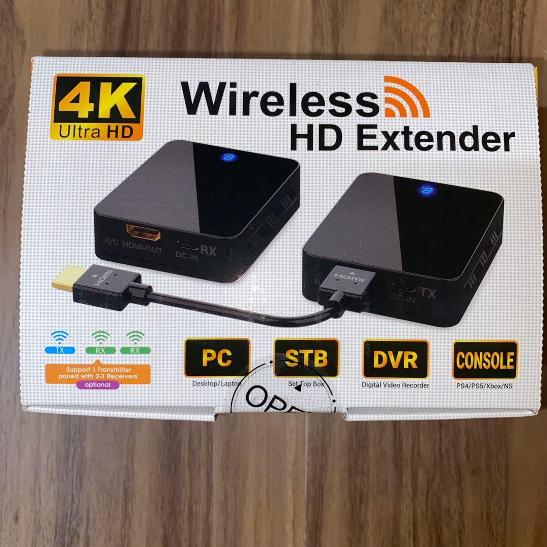 ワイヤレスHDMI送信機と受信機、hdmi 無線4K@30Hz、LuckDog