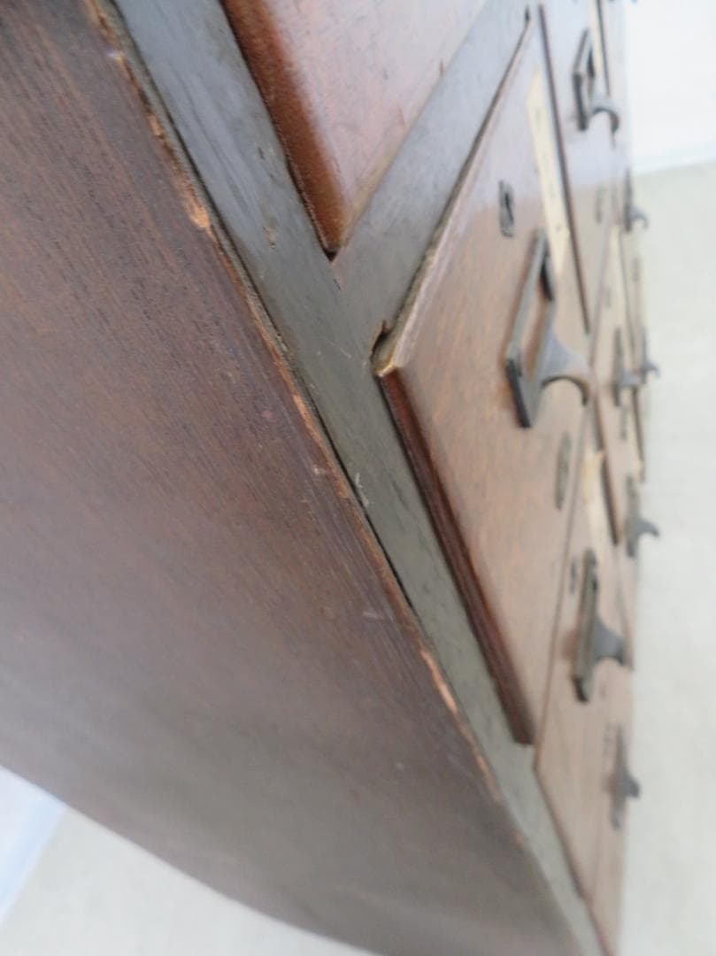 ヴィンテージ■3列5段薬箪笥■古家具■小引き出し■ネームプレート■レトロ