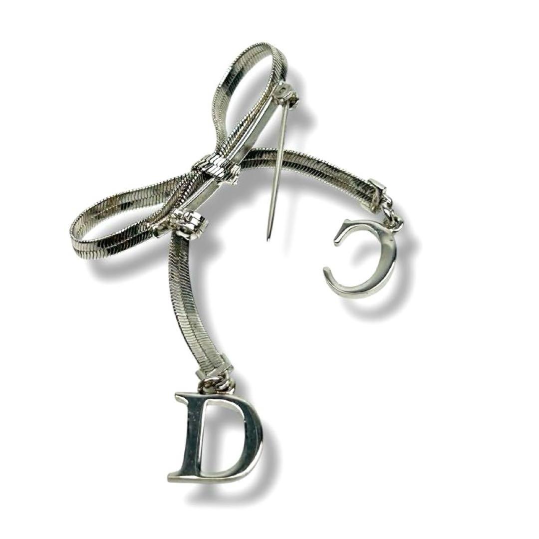 【希少】Christian Dior ブローチ リボンモチーフ ブローチ