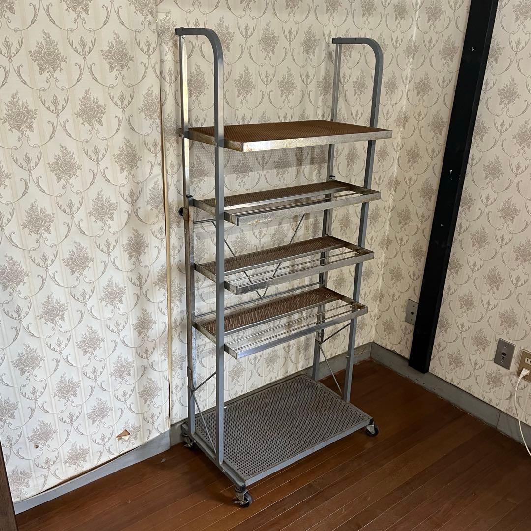 【インダストリアル】アイアン キャスター付き 5段スチールラック 男前 シャビー