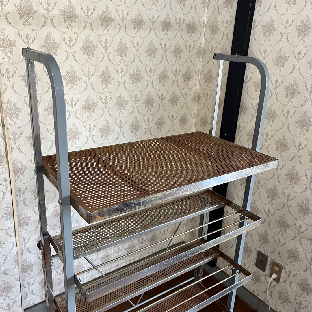 【インダストリアル】アイアン キャスター付き 5段スチールラック 男前 シャビー