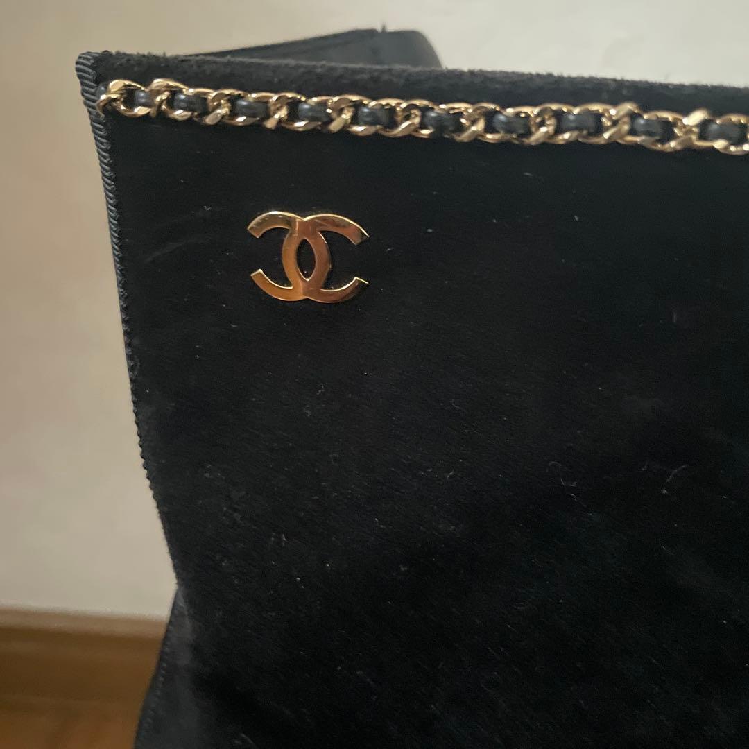 CHANEL 黒　スエード　ショートブーツ